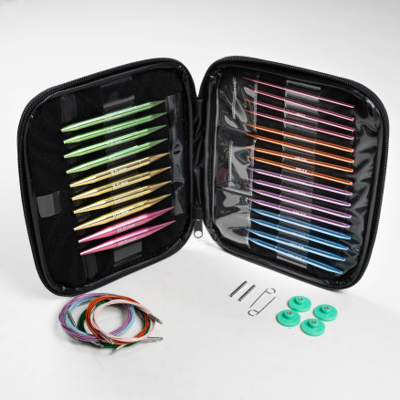 Infinity Hearts ALUX Rainbow Austauschbares Rundstricknadel-Set Deluxe Aluminium 60-150cm 3-10mm - 13 Größen von Infinity Hearts