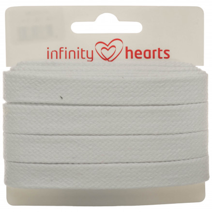 Infinity Hearts Anorakschnur Baumwolle flach 10mm 100 Weiß - 5m von Infinity Hearts