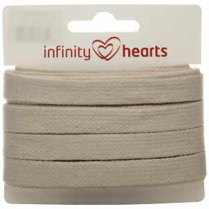 Infinity Hearts Anorakschnur Baumwolle flach 10mm 200 Natur - 5m von Infinity Hearts