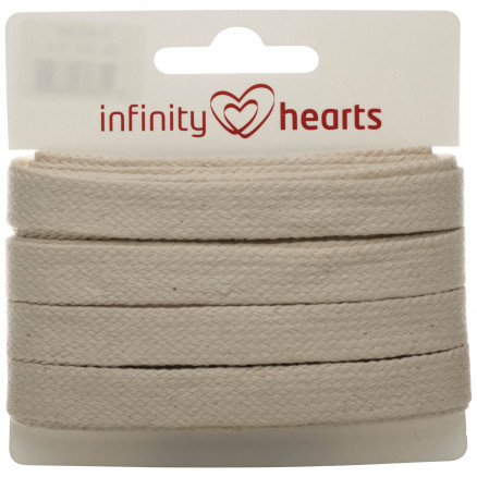 Infinity Hearts Anorakschnur Baumwolle flach 10mm 200 Natur - 5m von Infinity Hearts