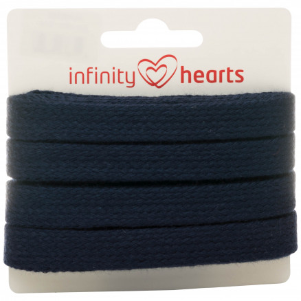 Infinity Hearts Anorakschnur Baumwolle flach 10mm 680 Marine - 5m von Infinity Hearts