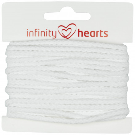 Infinity Hearts Anorakschnur Baumwolle rund 3mm 100 Weiß - 5m von Infinity Hearts