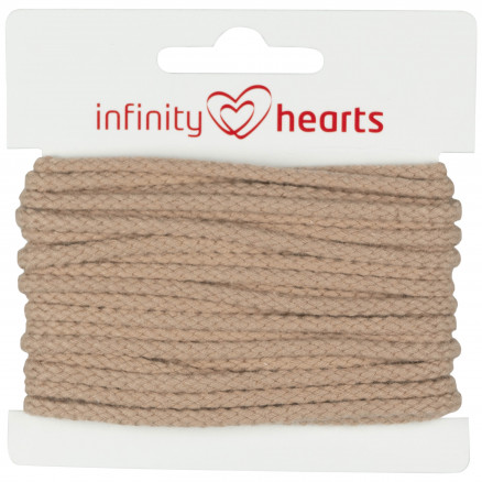 Infinity Hearts Anorakschnur Baumwolle rund 3mm 820 Beige - 5m von Infinity Hearts