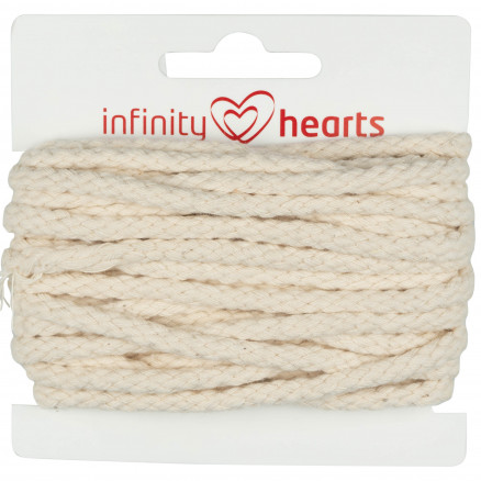 Infinity Hearts Anorakschnur Baumwolle rund 5mm 200 Natur - 5m von Infinity Hearts
