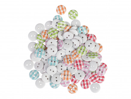 Infinity Hearts Sortierte Knöpfe Holz 15mm - 100 Stk von Infinity Hearts