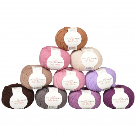Infinity Hearts Baby Merino Farbpackung 17 Braun- und Lilatöne - 10 Stk von Infinity Hearts