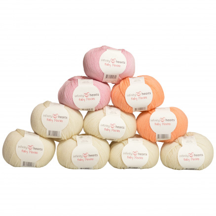 Infinity Hearts Baby Merino Farbpackung 21 Babyrosa und -orange - 10 Stk von Infinity Hearts