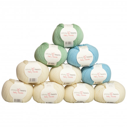Infinity Hearts Baby Merino Farbpackung 22 Babyblau und -grün - 10 Stk von Infinity Hearts