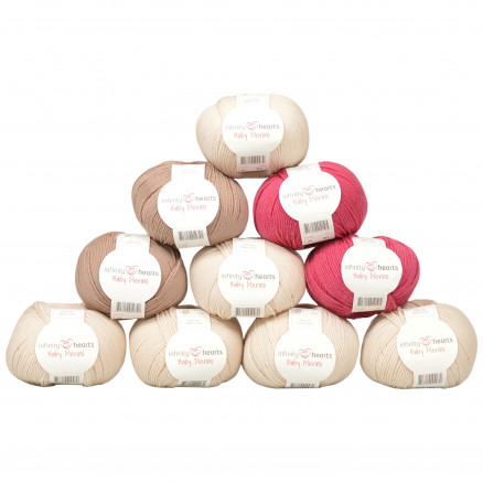 Infinity Hearts Baby Merino Farbpackung 23 Drei Schattierungen von Beige und Lila - 10 Stk von Infinity Hearts