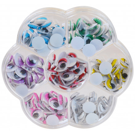 Infinity Hearts Box mit Wackelaugen zum Aufkleben Farbenmix 10mm - 200 Stk von Infinity Hearts