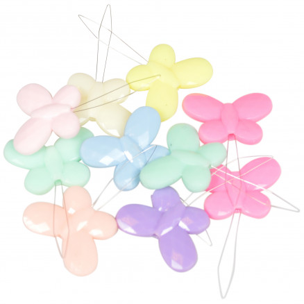 Infinity Hearts Einfädler Schmetterling Farbenmix 36x25mm - 10 Stk von Infinity Hearts