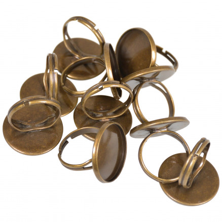 Infinity Hearts Fingerring DIY Eisen Bronze 20mm - 10 Stk von Infinity Hearts