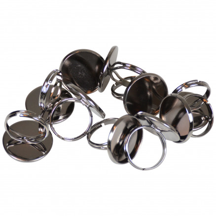 Infinity Hearts Fingerring DIY Eisen Schwarz 20mm - 10 Stk von Infinity Hearts