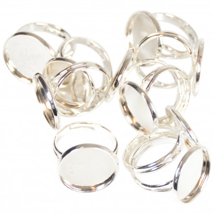 Infinity Hearts Fingerring DIY Eisen Silber 16mm - 10 Stk von Infinity Hearts