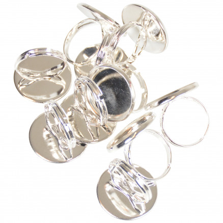 Infinity Hearts Fingerring DIY Eisen Silber 20mm - 10 Stk von Infinity Hearts