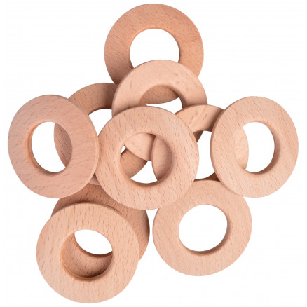 Infinity Hearts Gardinenringe Holz dick rund 40mm - 10 Stk von Infinity Hearts