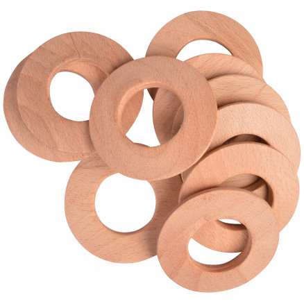 Infinity Hearts Gardinenringe Holz dick rund 70mm - 10 Stk von Infinity Hearts