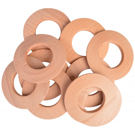Infinity Hearts Gardinenringe Holz dick rund 80mm - 10 Stk von Infinity Hearts