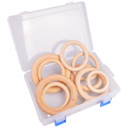 Infinity Hearts Holzringe/Vorhangringe Holz i plastboks Rund 60-100mm - 10 Stk von Infinity Hearts
