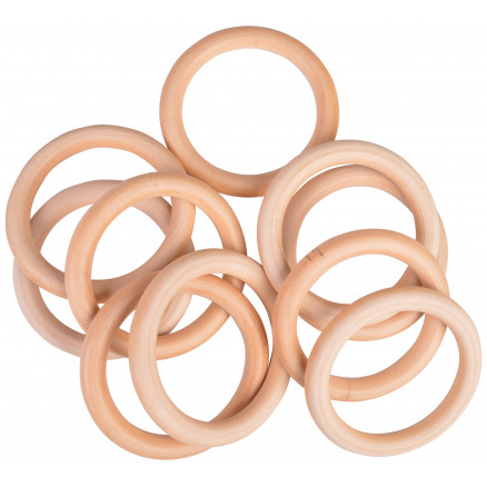 Infinity Hearts Vorhangringe Holz rund 80mm - 10 Stk von Infinity Hearts
