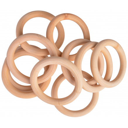 Infinity Hearts Vorhangringe Holz rund 90mm - 10 Stk von Infinity Hearts