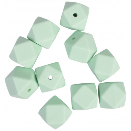 Infinity Hearts Perlen Geometrisch Silikon Mintgrün 14mm - 10 Stk von Infinity Hearts