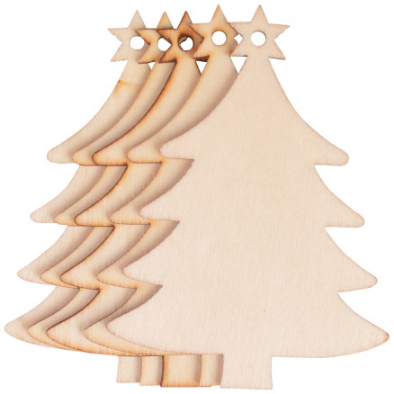 Infinity Hearts Geschenkanhänger Weihnachtsbaum Holz Natur 8,7x6,4cm - von Infinity Hearts