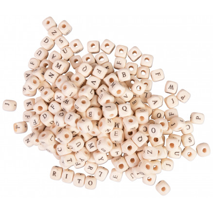 Infinity Hearts Holzperlen mit Buchstaben 10x10x10mm - 200 Stk - Zweite Wahl von Infinity Hearts