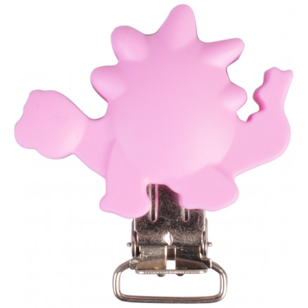 Infinity Hearts Hosenträgerclip Silikon Dinosaurier Helles Lila 5x4cm - 1 Stk von Infinity Hearts