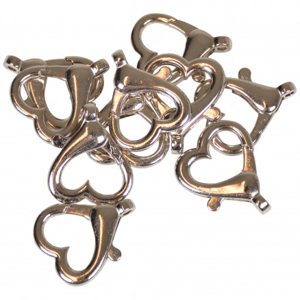 Infinity Hearts Karabiner Herz Metall Silber 22x26x5mm - 10 Stk von Infinity Hearts