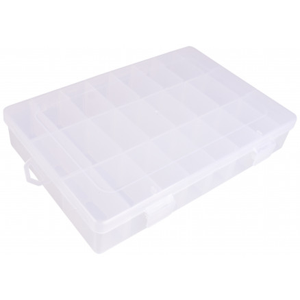 Infinity Hearts Kunststoffbox für Knöpfe und Zubehör Transparent 19.5x14cm - 24 Fächer von Infinity Hearts