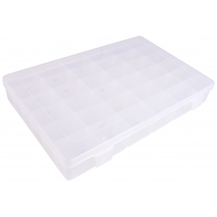 Infinity Hearts Kunststoffbox für Knöpfe und Zubehör Transparent 27x18,5cm - 36 Fächer Infinity Hearts Kunststoffbox für Knöpfe und Zubehör Transparent 27x18,5cm - 36 Fächer von Infinity Hearts