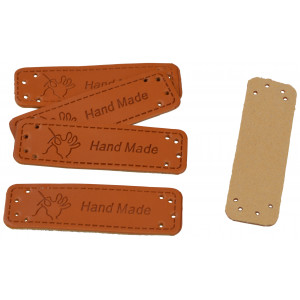 Infinity Hearts Label Leder Hand Made Hand 5x1.5cm - 5 Stück. von Infinity Hearts