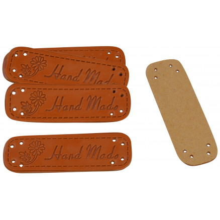 Infinity Hearts Label Leder Hand Made mit Blumen 5x1,5cm - 5 Stk Infinity Hearts Label Leder Hand Made mit Blumen 5x1,5cm - 5 Stk von Infinity Hearts