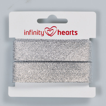 Infinity Hearts Lurex Schrägband 40/20mm 01 Silber von Infinity Hearts