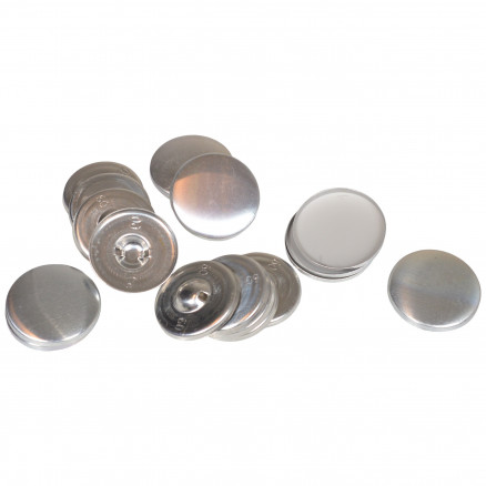 Infinity Hearts Make your own Stoffknöpfe/ Deckknöpfe rund Aluminium Silber 38mm - 10 Paar von Infinity Hearts