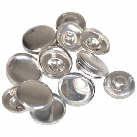 Infinity Hearts Make your own Stoffknöpfe/ Deckknöpfe rund Aluminium Silver0 20mm - 10 Paar von Infinity Hearts