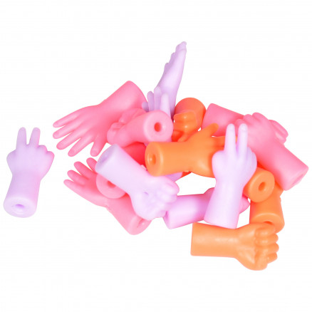 Infinity Hearts Maschenstopper/Nadelkappen Hände Gummi Farbenmix 3,5x1,1cm - 18 Stk von Infinity Hearts