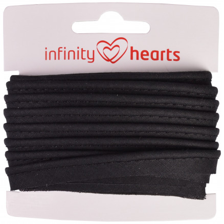 Infinity Hearts Paspelband Baumwolle 11mm 02 Schwarz - 5m von Infinity Hearts