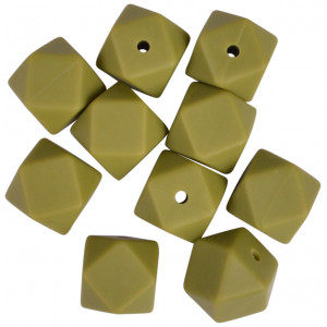 Infinity Hearts Perlen Geometrisch Silikon Armee Grün 14mm - 10 Stück. von Infinity Hearts