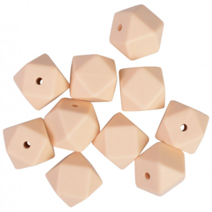 Infinity Hearts Perlen Geometrisch Silikon Beige 14mm - 10 Stk von Infinity Hearts