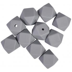 Infinity Hearts Perlen Geometrisch Silikon Grau 14mm - 10 Stück. von Infinity Hearts