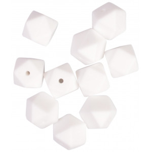 Infinity Hearts Perlen Geometrisch Silikon Weiß 14mm - 10 Stück. von Infinity Hearts