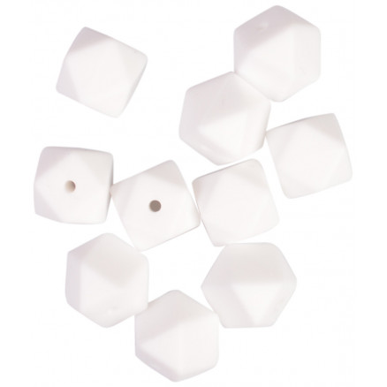 Infinity Hearts Perlen Geometrisch Silikon Weiß 14mm - 10 Stk von Infinity Hearts