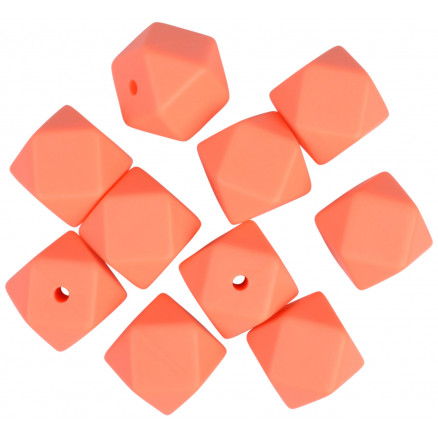 Infinity Hearts Perlen Geometrisch Silikon Dunkelorange 14mm - 10 Stk von Infinity Hearts