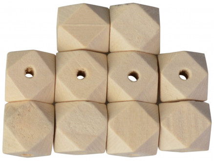 Infinity Hearts Perlen Holz vieleckig 12mm - 10 Stk von Infinity Hearts