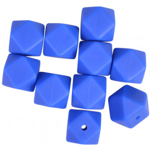 Infinity Hearts Perlen geometrisch Silikon Royal Blau 14mm - 10 Stk von Infinity Hearts