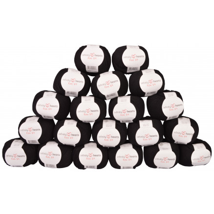 Infinity Hearts Rose 8/4 20 Knäuel Farbpackung Unicolor 01 Schwarz - 20 Stk von Infinity Hearts