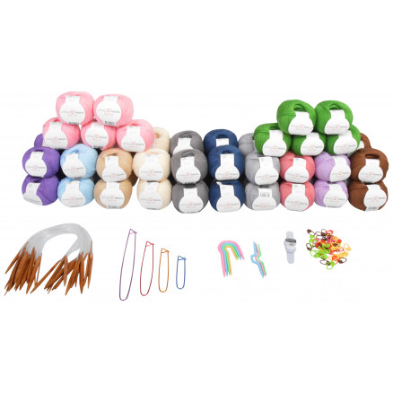 Infinity Hearts Rose Großes Strick-Set 40cm Rundstricknadeln - 3kg Garn - 12x5 Farben Infinity Hearts Rose Großes Strick-Set 40cm Rundstricknadeln - 3kg Garn - 12x5 Farben von Infinity Hearts