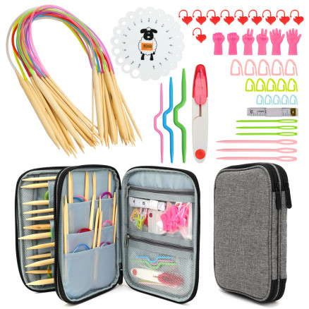 Infinity Hearts Rundstricknadeln Set mit Zubehör 2-10mm 60cm - 18 Größen von Infinity Hearts